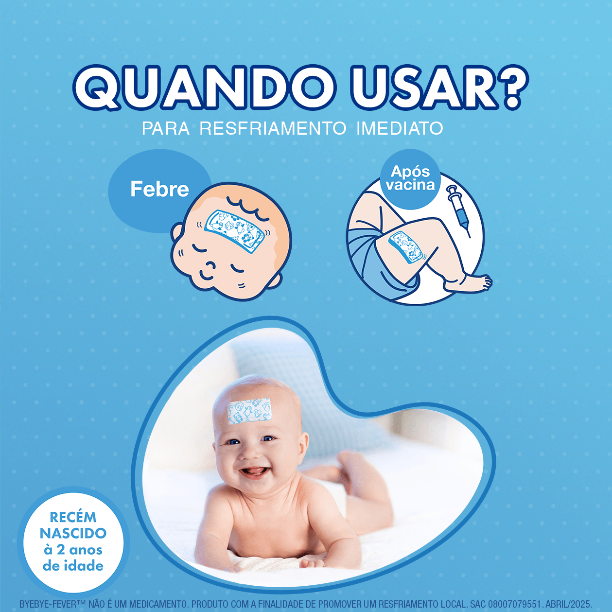 Adesivo Para Alívio Da Febre Byebye-fever Bebês 0 A 2 Anos 2 Unidades - Imagem 2